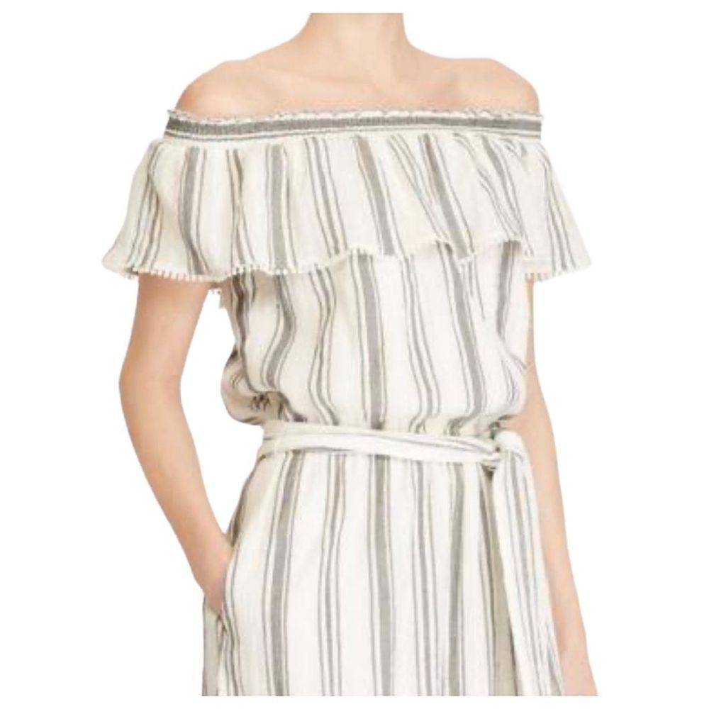 Lauren Ralph Lauren Black White Stripe Midi Summer Dress Women’s Size 6 Small - Picture 3 of 8